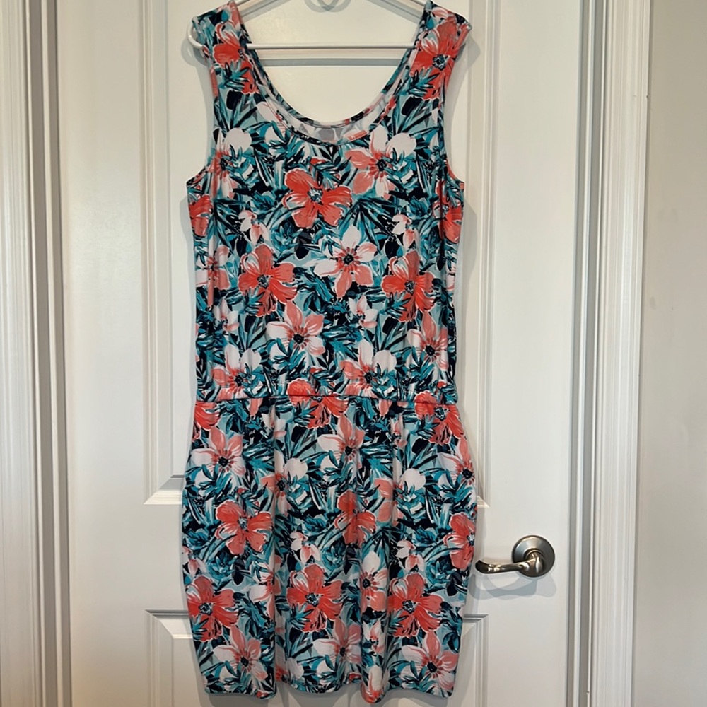 Sz Lg Floral tank top dress/with shorts